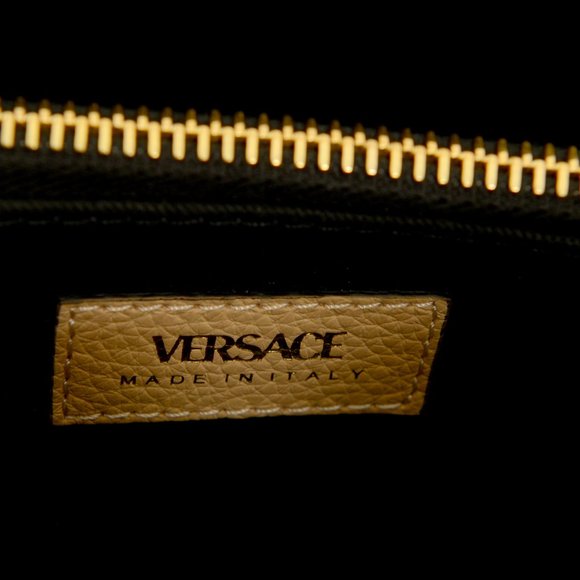 Versace Women's 100% Textured Leather V-Logo Tote Handbag Shoulder Bag - Picture 8 of 10